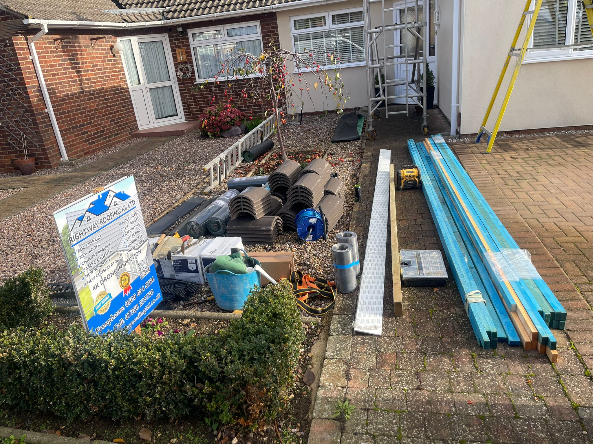 Roofing materials and equipment preparation